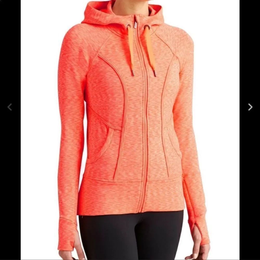 Athleta Space Dye Strength Hoodie Orange Space Dye XS